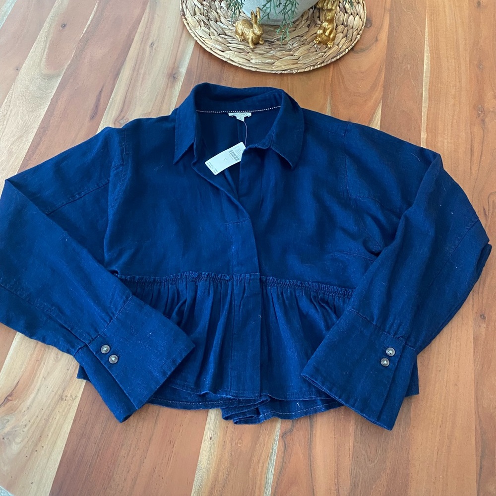 Pilcro Indigo Denim Blouse